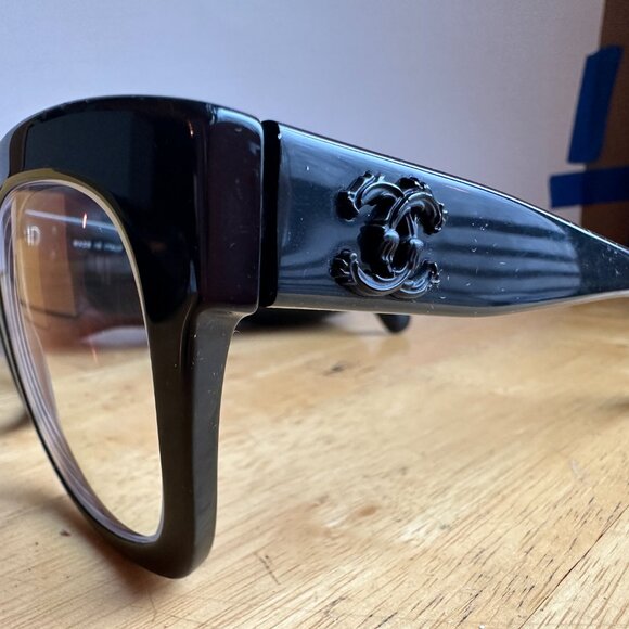Chanel Oversized Black Framed Glasses + Case - THESE HAVE A PRESCRIPTION IN THEM - Picture 3 of 10